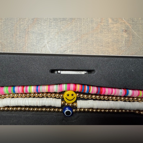 Posh Pink, White & Gold Multi-Stack Beaded Bracelet Set for Apple Watch. - Picture 6 of 8